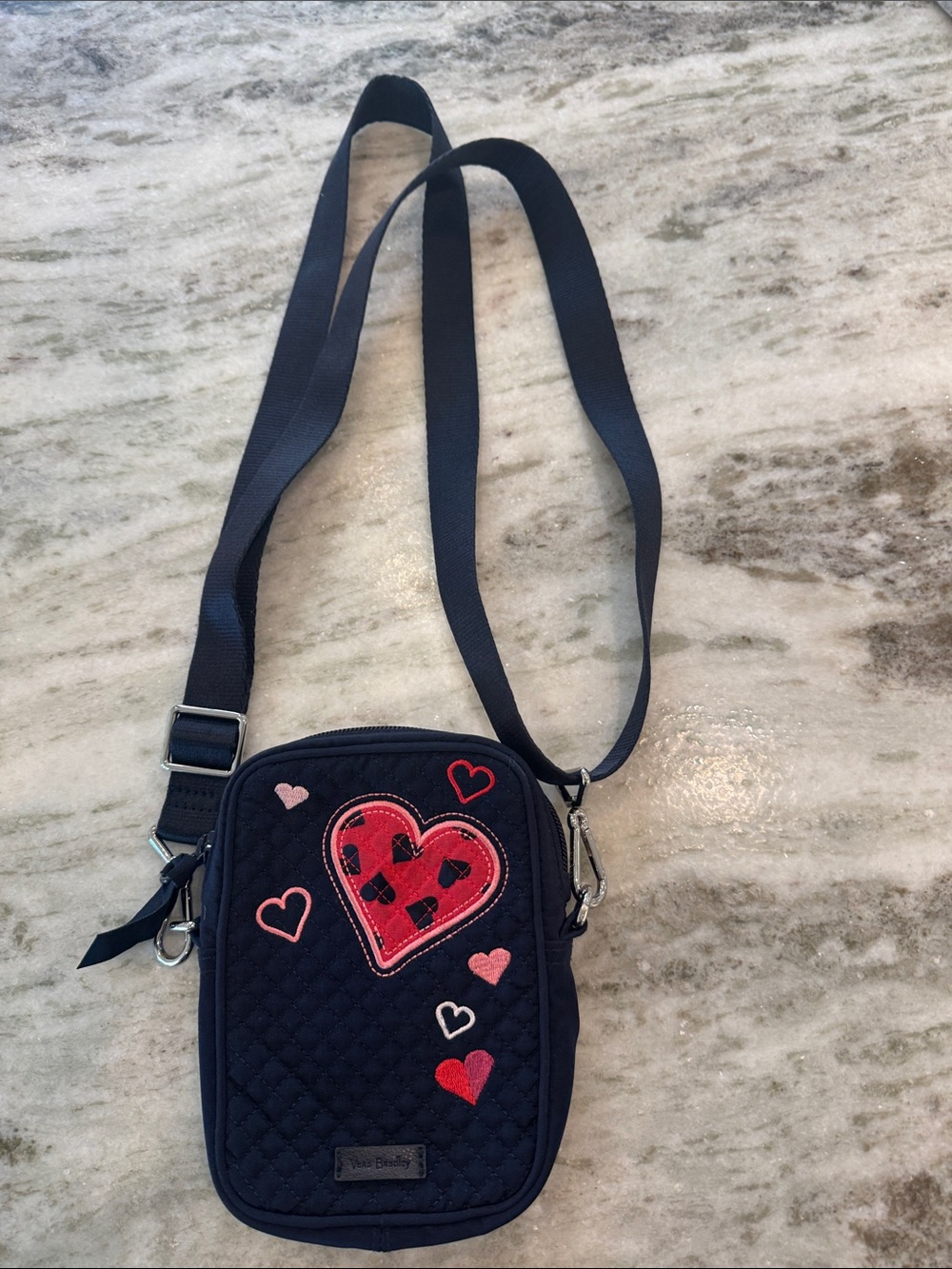 Vera Bradley RFID Sweet Hearts Small Convertible Crossbody Bag Adjustable Strap